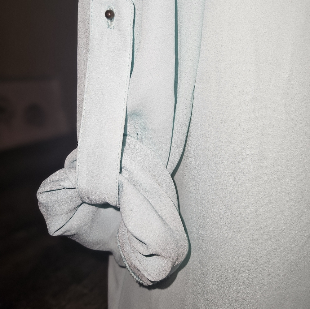 Light Blue Button-Up Blouse - Picture 8 of 11